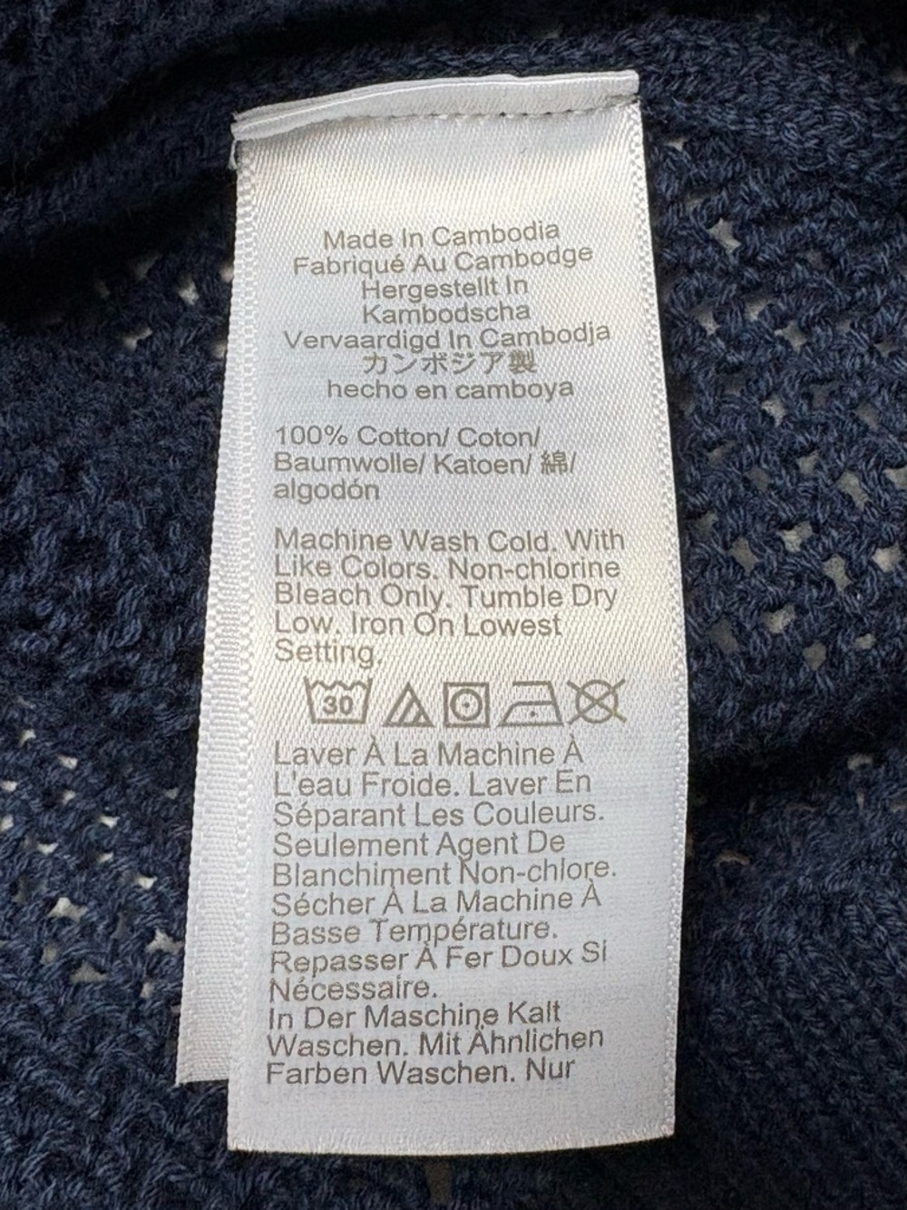 NWT J Crew Crochet Open Knit Crewneck Beach Sweater Navy Blue BQ212 • Size S - Picture 8 of 9